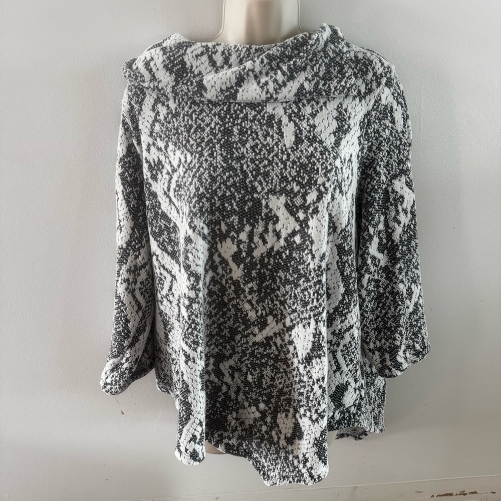 Ruby Rd Plus Size Chenille Snakeskin Jacquard Top size 1X (Q1)